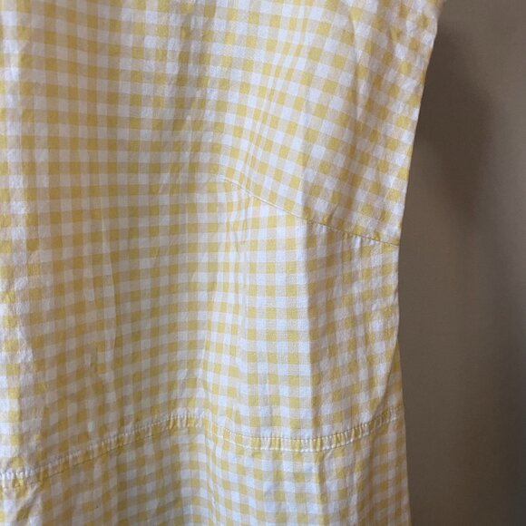 Handmade Plus Size Cotton Viscose Yellow White Gingham Pink Stripes Dress - Picture 7 of 12